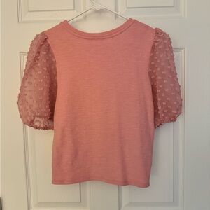 Anthropologie Pink Puff Sleeve Top